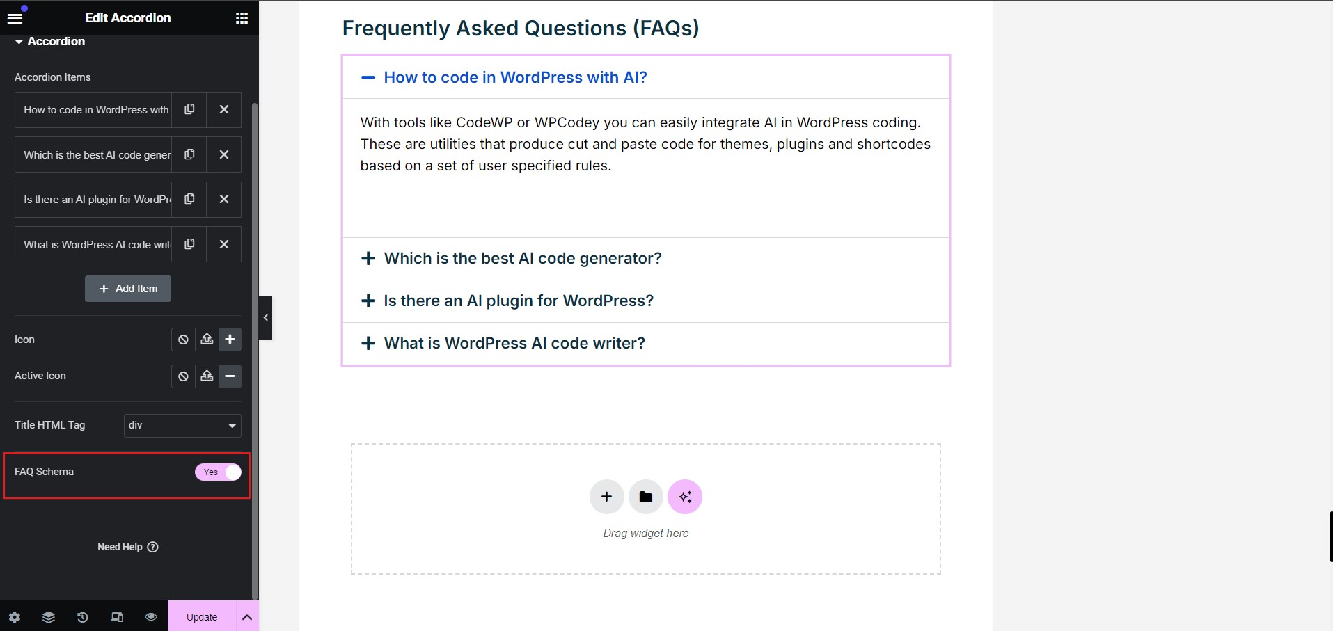 How to Add FAQ Schema in WordPress Elementor