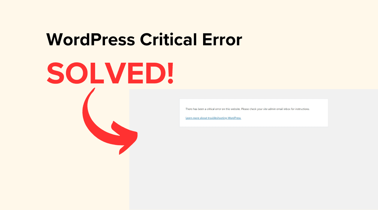 WordPress Critical Error